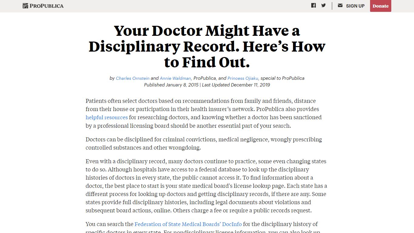 Your Doctor Might Have a Disciplinary Record. Here’s How to Find Out.